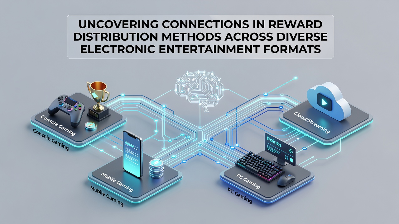 Network diagram showing interconnected reward distribution servers for various electronic gaming formats